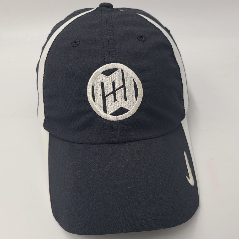 Nike Hat Adjustable Black White Heritage86 Dri-Fit Golf Minimum‎ Wage Logo Men